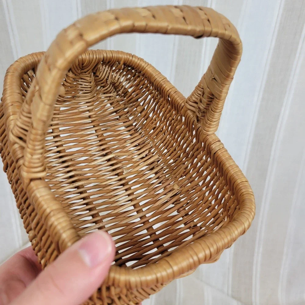 Miniature Woven Basket Rectangle Rectangular Cottagecore Boho Decor